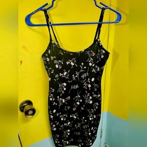 Charlotte Russe black flower fitted dress